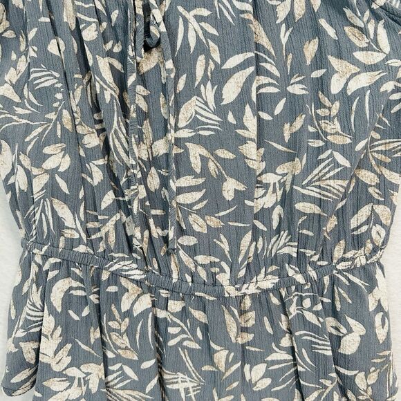 Good Luck Gem Top Women M Multicolored Peplum Cut Out Boho Beach Vacay Tropical - Picture 9 of 13